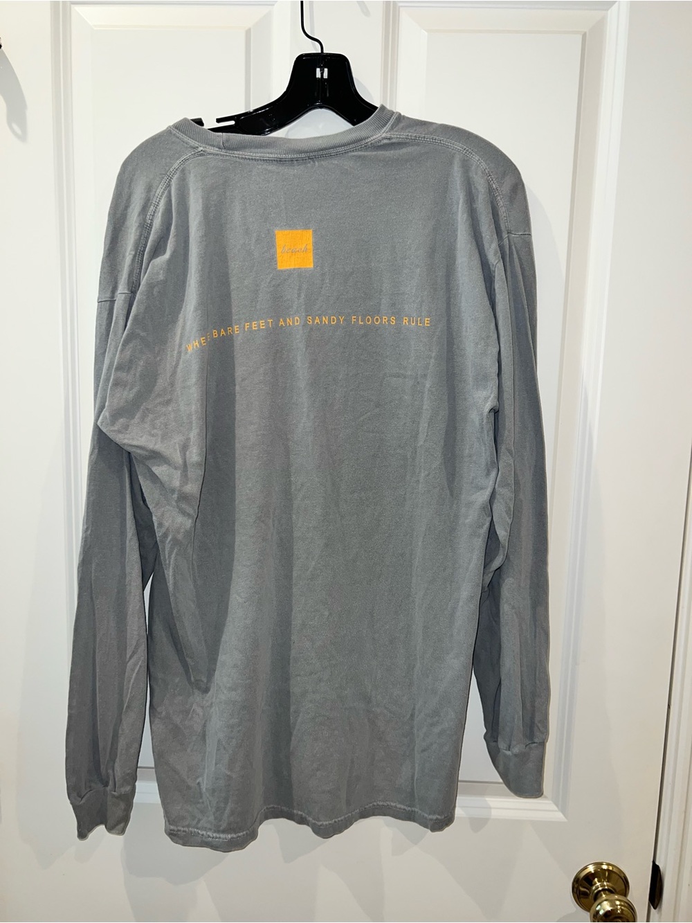 Comfort Colors Seaside Long-Sleeve Tee - Gray with Yellow Logo - Picture 3 of 3